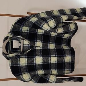 American Eagle Outfitters Plaid Jacket - Black and Cream